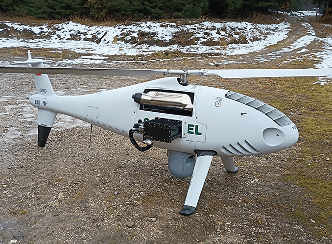 Advanced Multispectral Imager (AMSI) system mounted to drone helicopter
